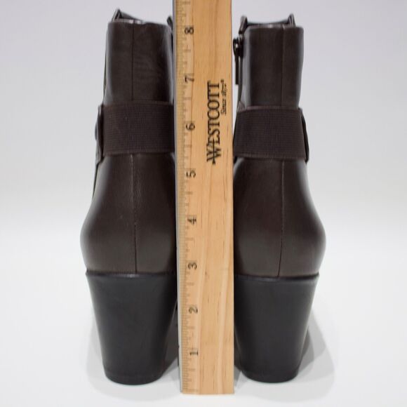 Clarks Lucette Jewel Dark Brown Leather Heeled Ankle Boot Comfort Women Size 10 - Picture 10 of 16